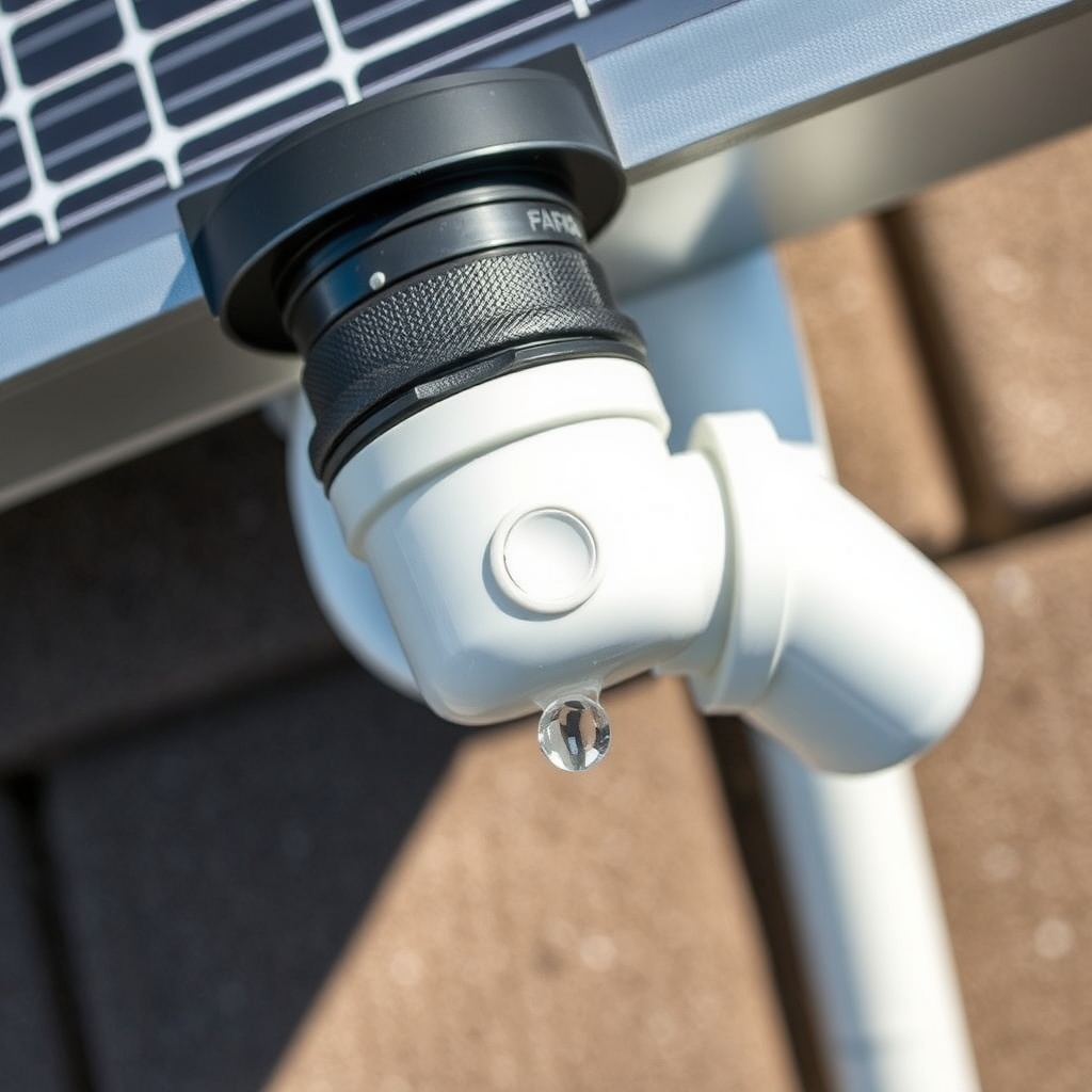A close-up overhead photo of a Fafco Solar Bear panel on a roof