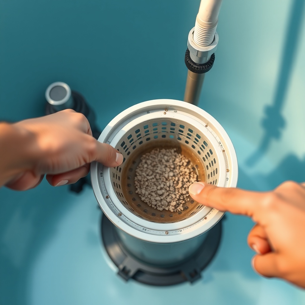 A clean photorealistic photo of a generic solar pool heater's pump and filter setup