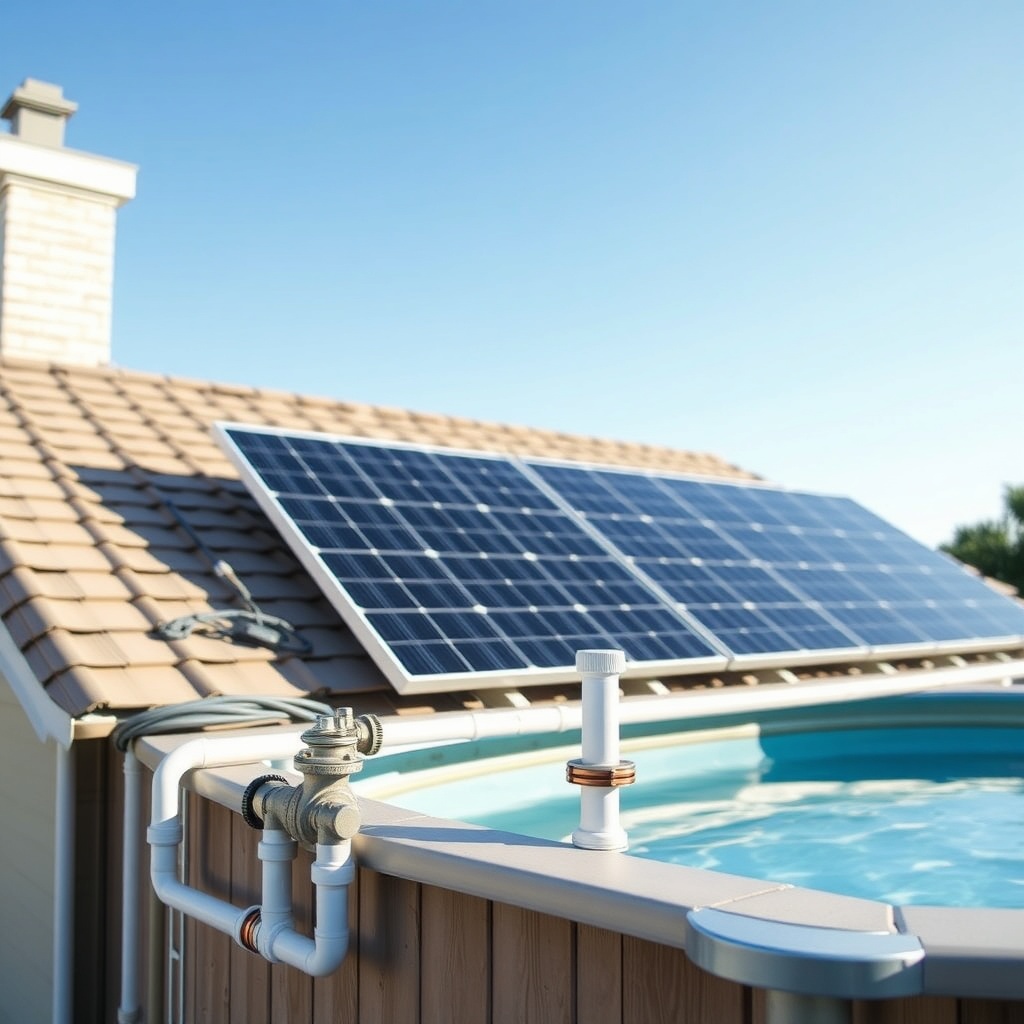 A clean photorealistic photo of a Generic Helio solar panel array installed on a residenti