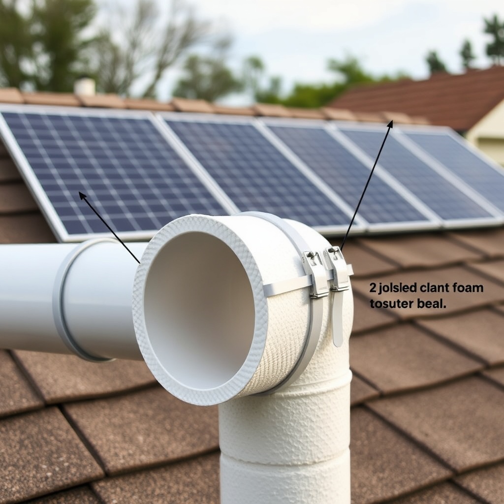 <clean photorealistic photo of a section of 2-inch PVC pipe wrapped in 1