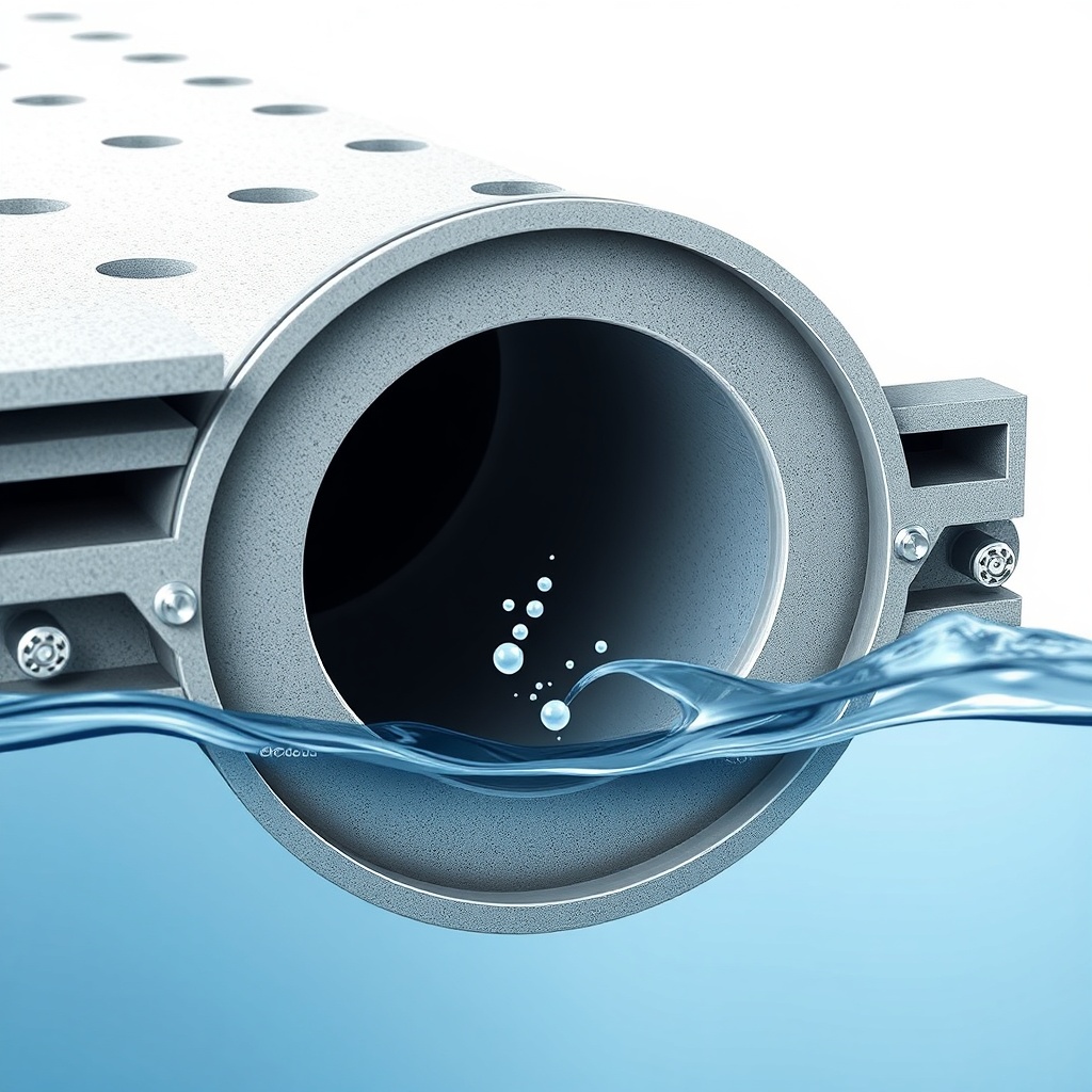 A photorealistic cross-section of a Fafco Solar Bear absorber plate showing rivet heads an