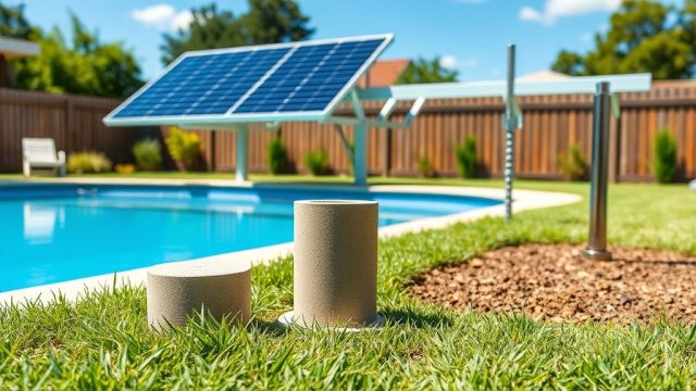 Generic Solar Pool Heater Ground Mount Anchor Types: Concrete Sleeves vs Helical Piers